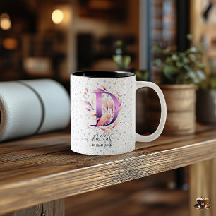 Tasse 2 Couleurs Élégant boug de monogramme floral chic de Boho Abs
