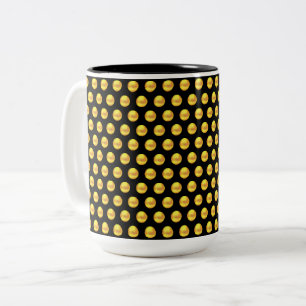 Tasse 2 Couleurs Élégant Moderne Points Dorés sur Fond Noir