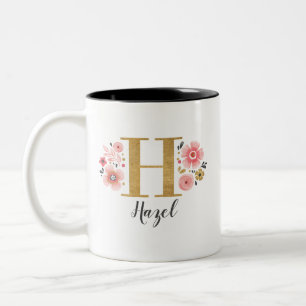Tasse 2 Couleurs Élégant Monogramme initial