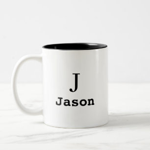 Tasse 2 Couleurs Élégant Monogramme Nom initial Personnalisé