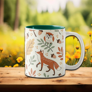 Tasse 2 Couleurs Élégant Motif d'automne scandinave