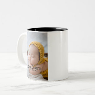Tasse 2 Couleurs Élégant nouveau faire-part bébé