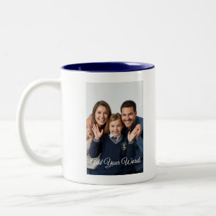 Tasse 2 Couleurs Élégant personnalisé avec photo et texte