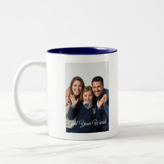 Tasse 2 Couleurs Élégant personnalisé avec photo et texte