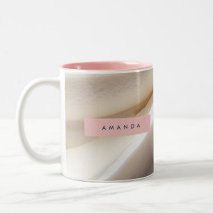 Tasse 2 Couleurs Élégant personnalisé Swirl minimaliste crème