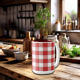 Tasse 2 Couleurs Élégant Pique-nique Campagne À damiers Rouge Blanc