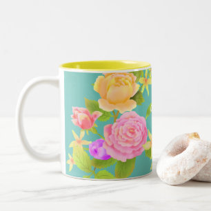 Tasse 2 Couleurs Elégant Rose Aqua