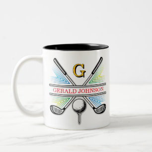 Tasse 2 Couleurs Elégante conception de monogramme de golf énergéti