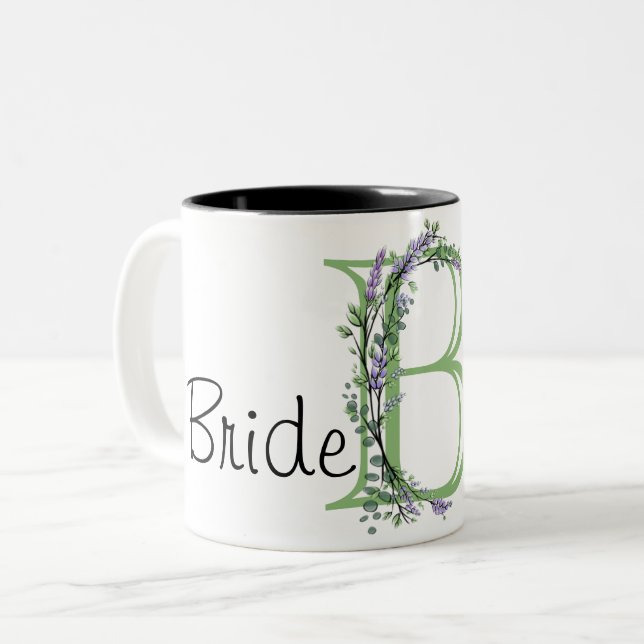 Tasse 2 Couleurs Elégante mariée de Lavande Eucalyptus (Devant gauche)