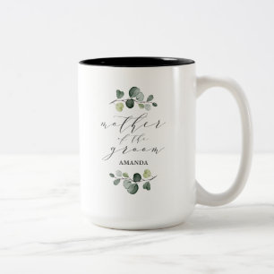 Tasse 2 Couleurs Élégante verdure d'eucalyptus pour la mère du mari