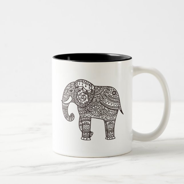 Tasse 2 Couleurs Éléphant décoratif de style (Droit)