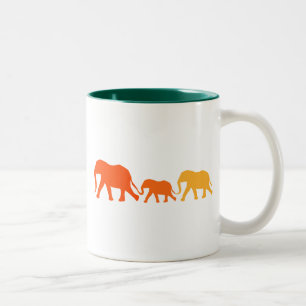 Tasse 2 Couleurs Éléphant en orange