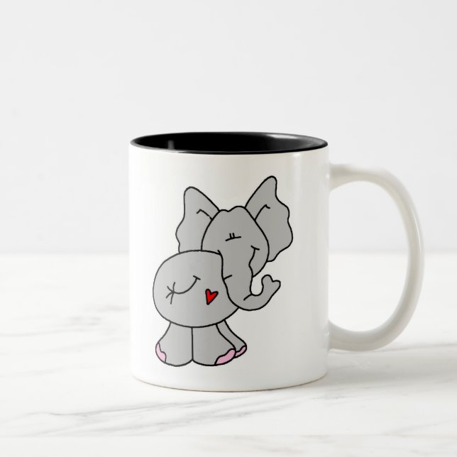 Tasse 2 Couleurs Éléphant gris mignon (Droit)