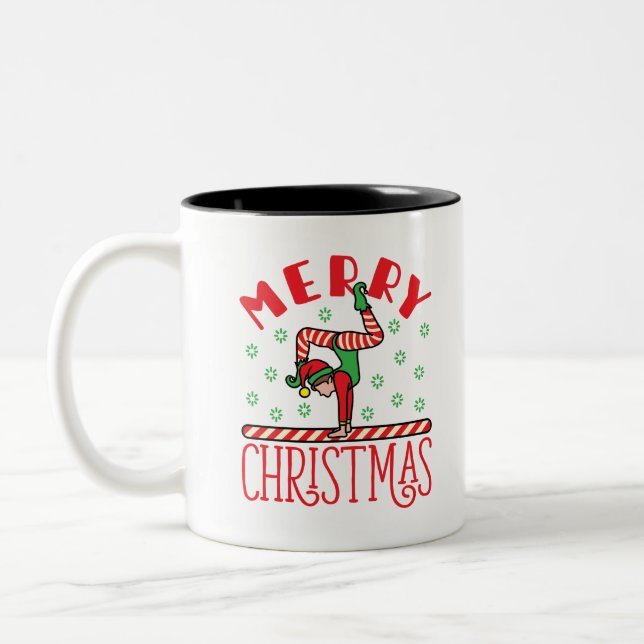 Tasse 2 Couleurs Elfe de Noël en flammes (Gauche)