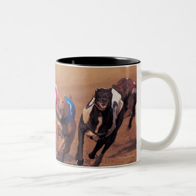 Tasse 2 Couleurs Emballage de lévriers sur la voie (Droit)