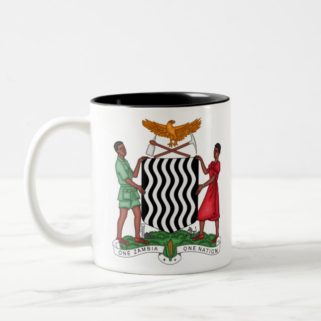 Tasse 2 Couleurs emblème de la Zambie (Gauche)