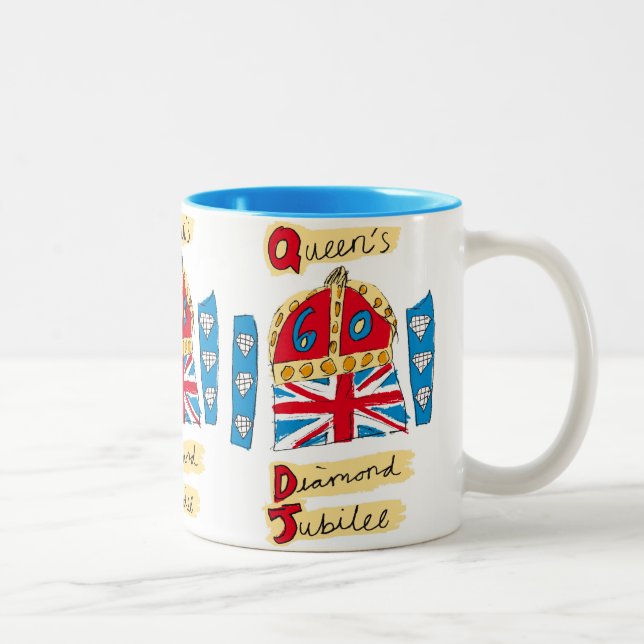 Tasse 2 Couleurs Emblème du jubilé de diamant de la reine (Droit)