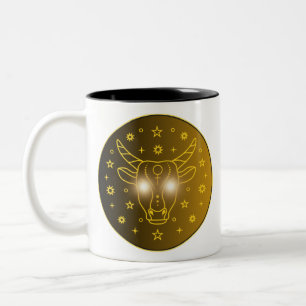 Tasse 2 Couleurs Emblème du zodiaque Taureau   Symbole céleste mini