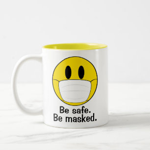 Tasse 2 Couleurs Emoji au masque illustré