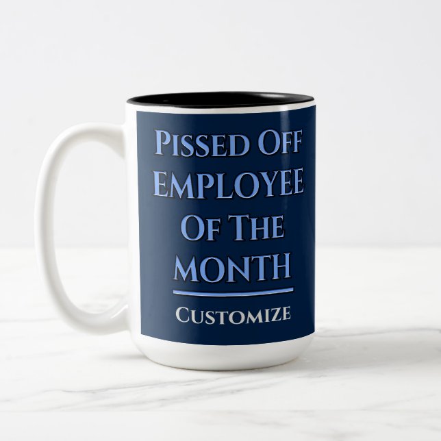 Tasse 2 Couleurs Employé Du Mois Humour (Gauche)