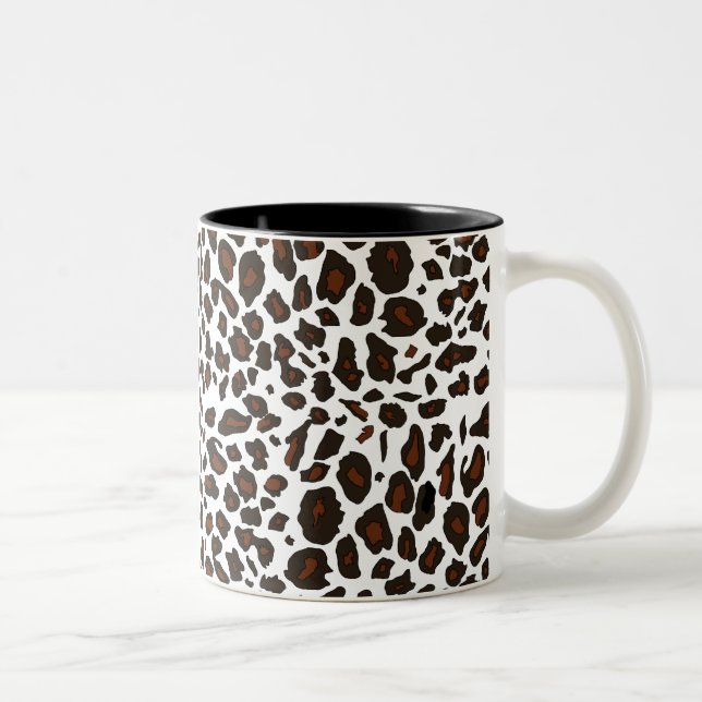 Tasse 2 Couleurs Empreinte de léopard de neige (Droit)