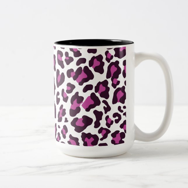 Tasse 2 Couleurs Empreinte de léopard violet (Droit)