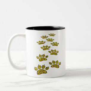 Tasse 2 Couleurs Empreinte de patte léopard