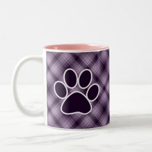 Tasse 2 Couleurs Empreinte de patte pourpre
