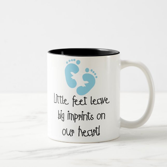 Tasse 2 Couleurs Empreintes de pas bleues (Droit)