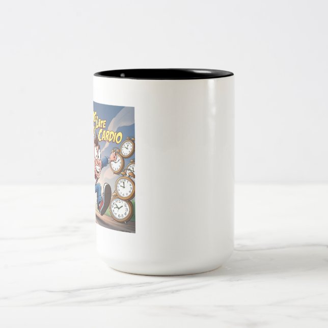 Tasse 2 Couleurs En retard, c'est mon Cardio (Centre)