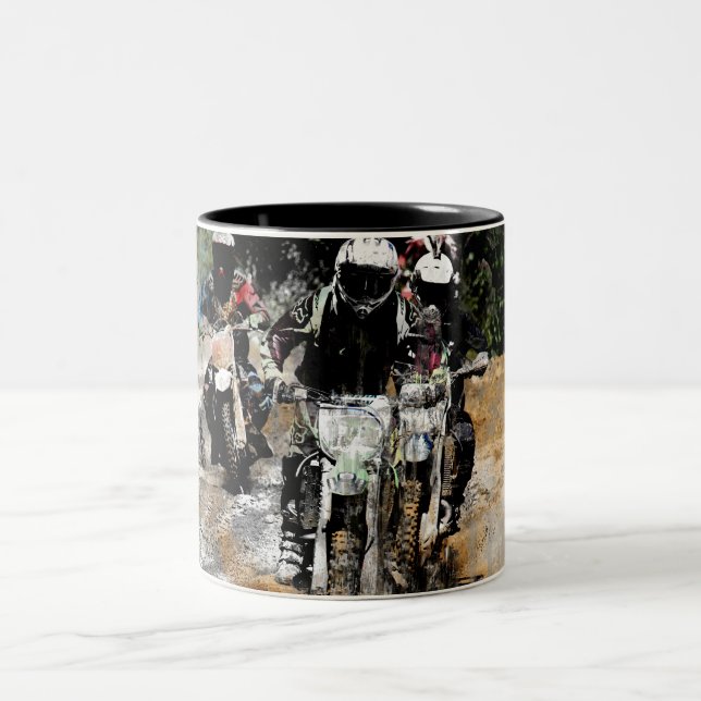 Tasse 2 Couleurs En route ! - Motocross Racer (Centre)