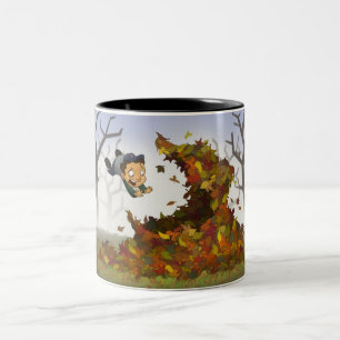 Tasse 2 Couleurs "En sautant dans le feuille" attaquez