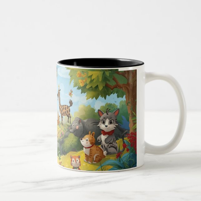 Tasse 2 Couleurs enchanted forest with animals (Droit)