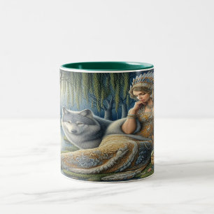 Tasse 2 Couleurs Enchantement Lune dans la Forêt Mystique