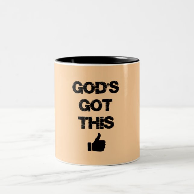 Tasse 2 Couleurs Encouragement : Dieu a compris cela (Centre)
