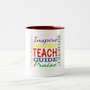 Tasse 2 Couleurs Enfants d'école de professeurs d'image de mot de
