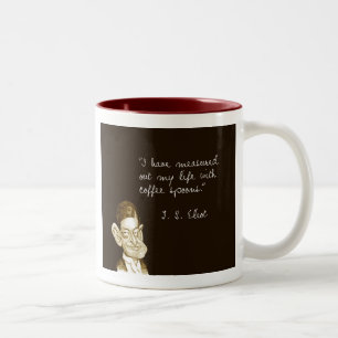 Tasse 2 Couleurs Énonciations de café de T.S. Eliot