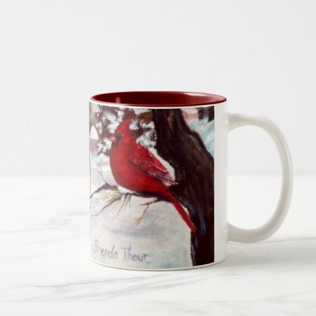 Tasse 2 Couleurs Enrouler cardinal de sérénité d'hivers autour de (Droit)