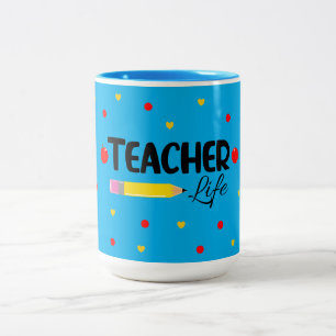Tasse 2 Couleurs Enseignant de la vie mignonne cadeau pour enseigna