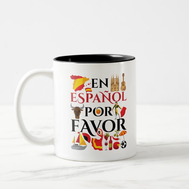 Tasse 2 Couleurs Enseignant Espagnol En Espanol Por Favoriser (Gauche)
