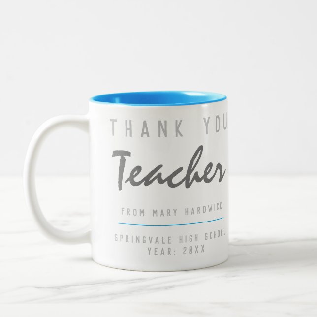 Tasse 2 Couleurs Enseignant Merci (Gauche)