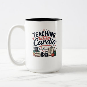 Tasse 2 Couleurs Enseigner est mon cardio – Prof drôle et éducateur