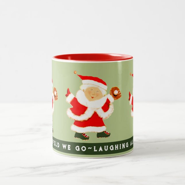 Tasse 2 Couleurs Ensemble de Noël de baseball (Centre)