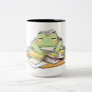 Tasse 2 Couleurs Envoyez de l'aide Grenouille Enfouie sous la Paper