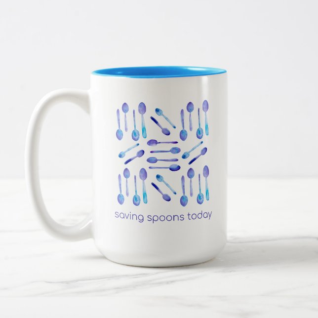 Tasse 2 Couleurs Épargnez vos cuillères aujourd'hui ! (Gauche)