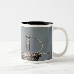 Tasse 2 Couleurs Épées : rapière de tasse-hilted d'acier ciselé