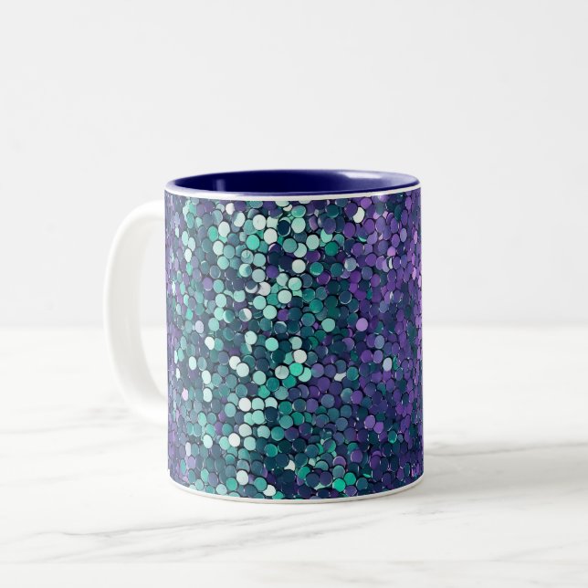 Tasse 2 Couleurs Épersion de sirène d'aqua pourpre (Devant gauche)
