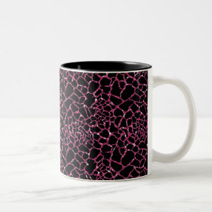 Tasse 2 Couleurs Épingles roses chaudes avec Poster de animal noir