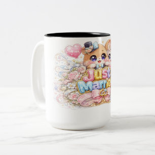 Tasse 2 Couleurs Épinglette Pastel Animaux Couple Mariés Kawaii Mig