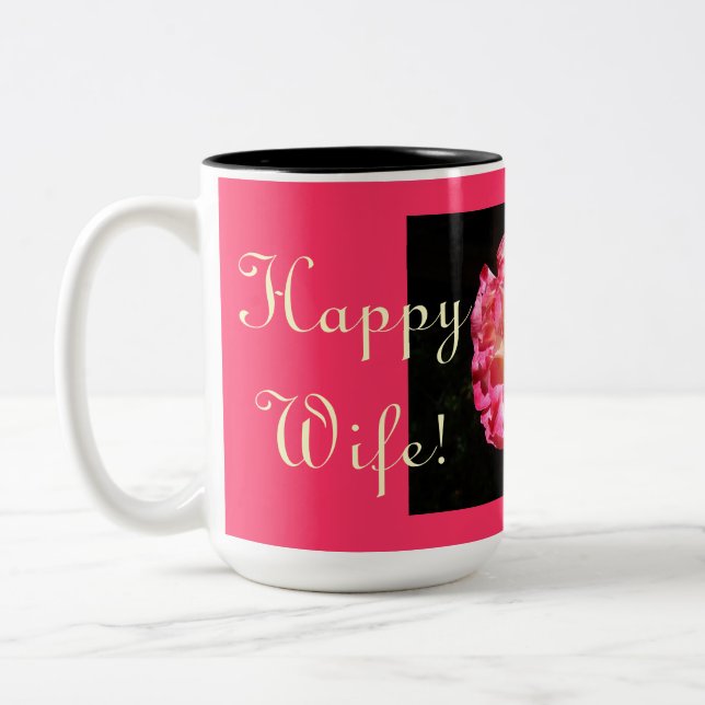 Tasse 2 Couleurs Épouse heureuse ! La vie heureuse. Valentines de (Gauche)